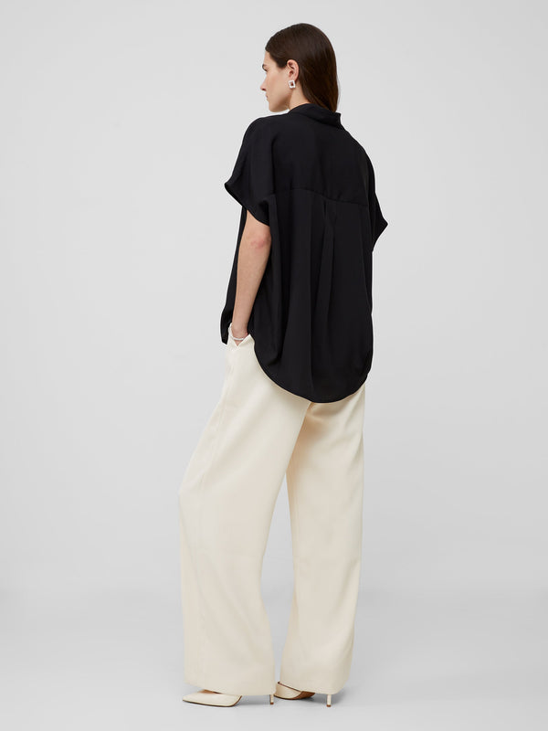 Fcuk Crepe Light Recycled Popover Shirt Blackout