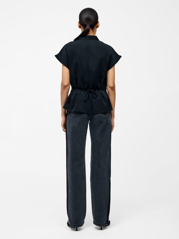 Fcuk Crepe V Neck Blouse Black