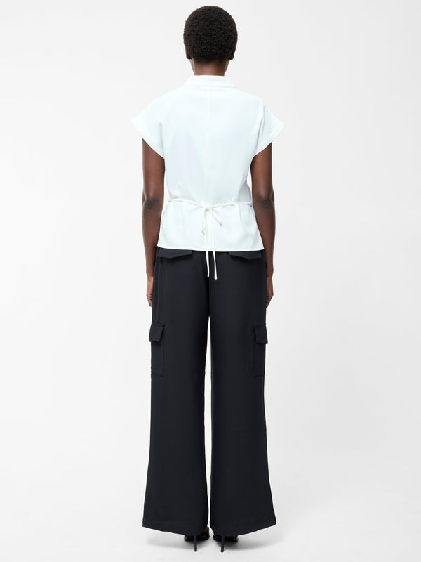 Fcuk Crepe V Neck Blouse Summer White