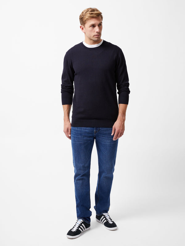 Fcuk Crew Neck Knit Jumper Navy
