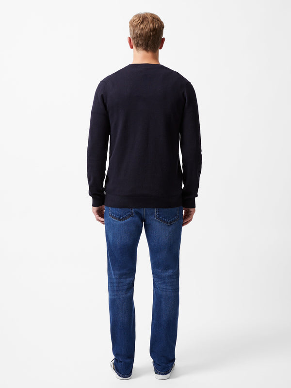 Fcuk Crew Neck Knit Jumper Navy