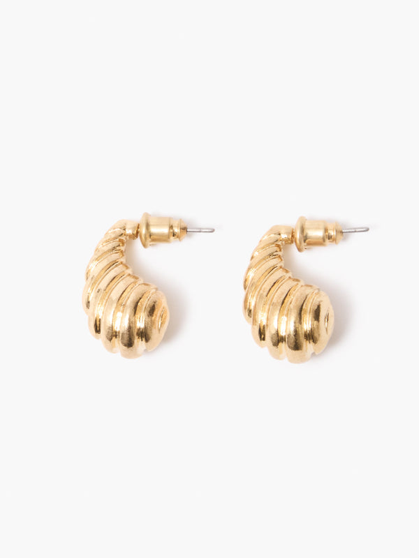 fcuk Croissant Twisted Stud Earrings Gold