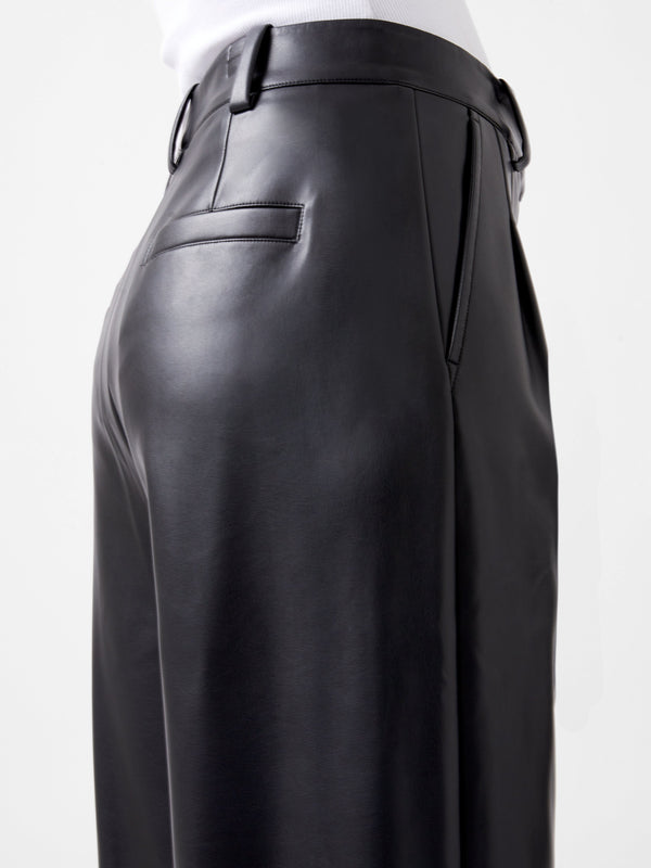 Fcuk Crolenda PU Wide Leg Trousers Blackout