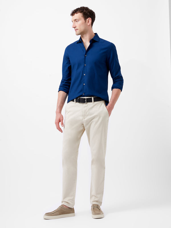 Fcuk Cutaway Collar Stretch Shirt Blue