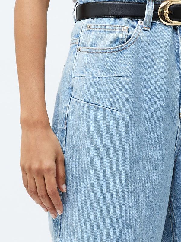 Fcuk Dallas Denim Barrel Leg Jeans Light Wash