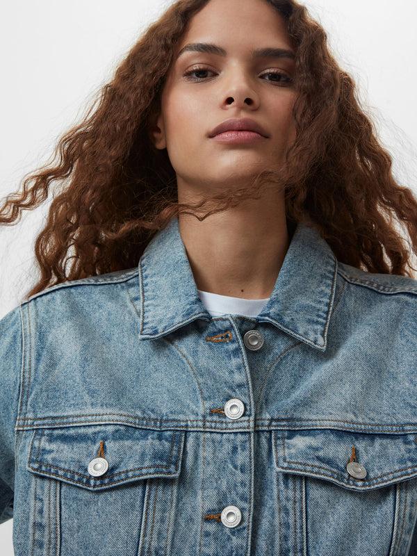 Fcuk Dallas Ombre Denim Jacket Vintage Blue Ombre