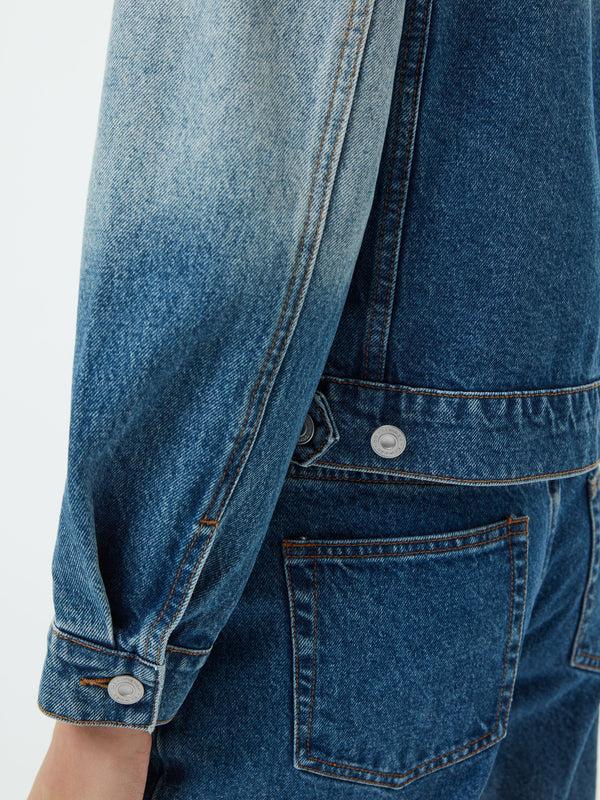 Fcuk Dallas Ombre Denim Jacket Vintage Blue Ombre