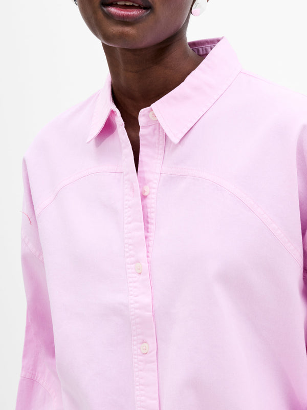 Fcuk Dana Denim Seamed Shirt Violet Pink