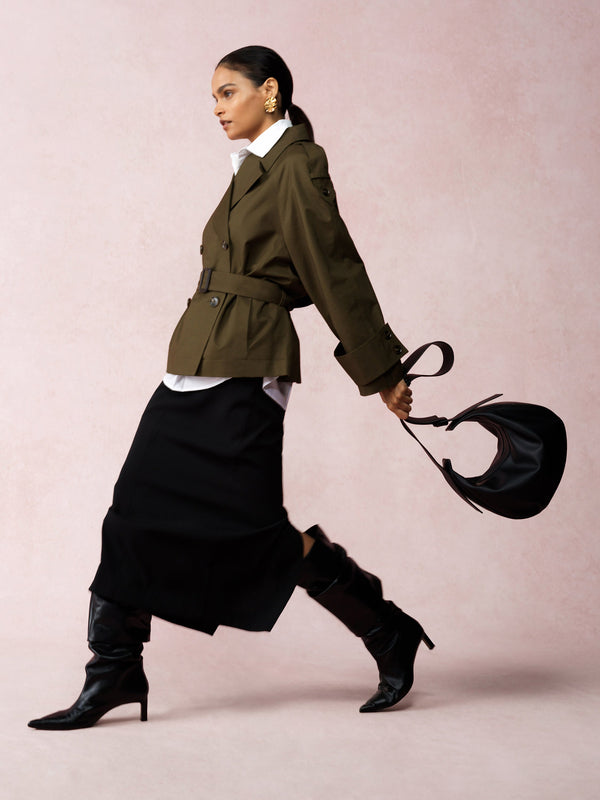 fcuk Denby Belted Trench Coat Khaki