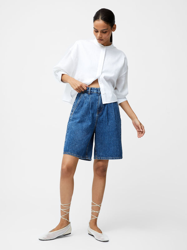 Fcuk Denver Denim Bermuda Shorts Vintage Blue