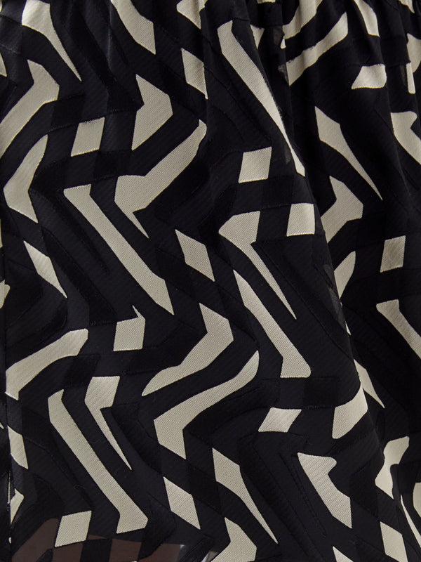 Fcuk Diandra Satin Devore Skirt Black/Cream