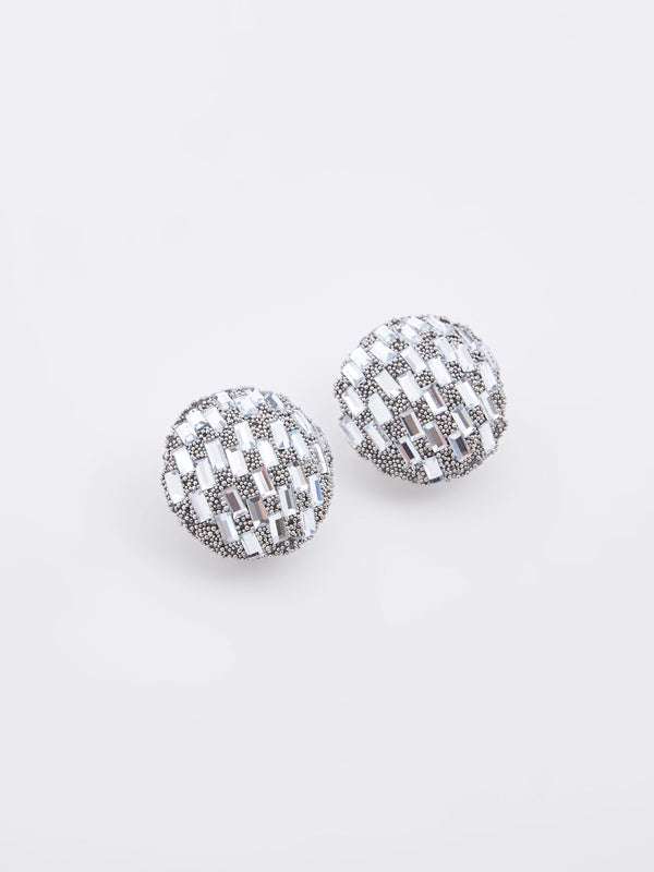 fcuk Disco Ball Stud Earrings Silver