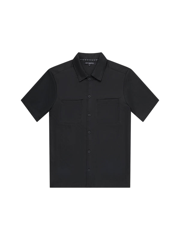 fcuk Double Pocket Short Sleeve Jersey Shirt Black