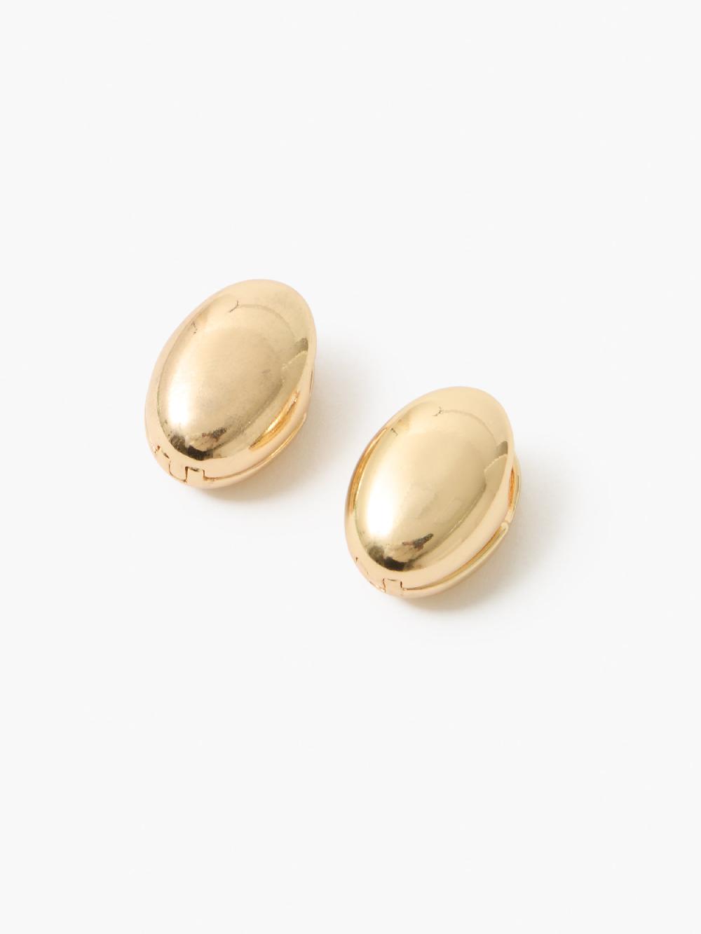 Fcuk Double Sided Curved Dome Hoop Earrings Gold