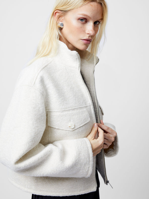 fcuk Dover Boucle Jacket Cream