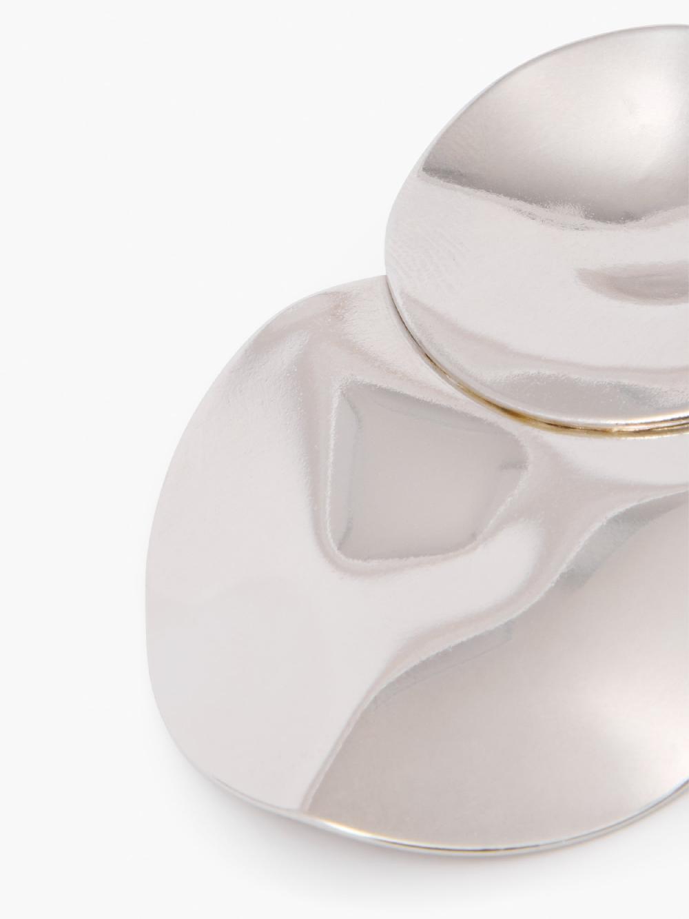 Fcuk Duo Disc Drop Earrings Rhodium