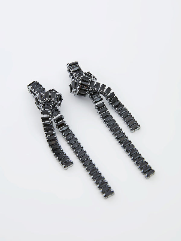 fcuk Elongated Knot Earrings Black