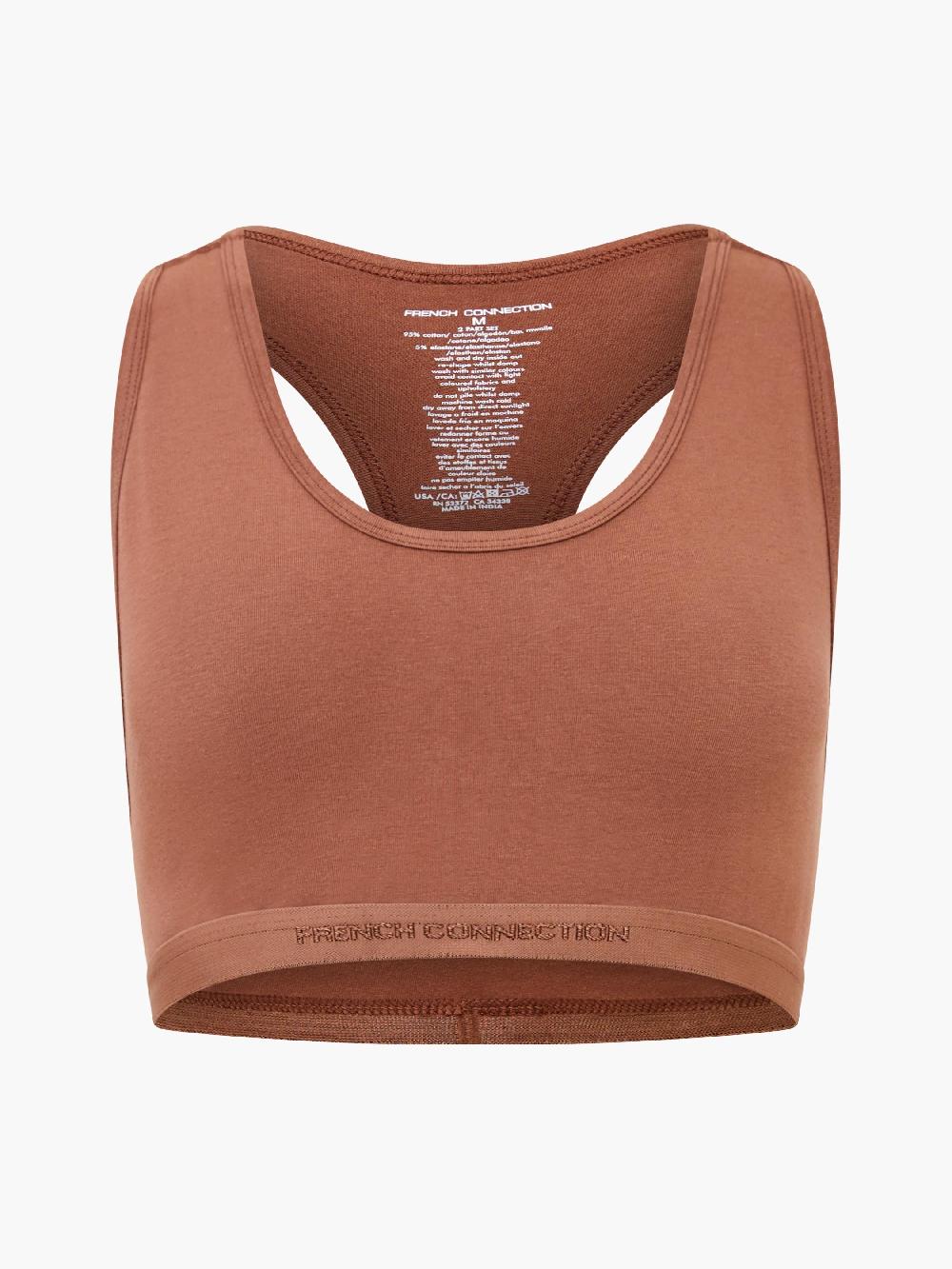 Fcuk Fc 2 Pack Crop Top Tonal Black/Light Brown