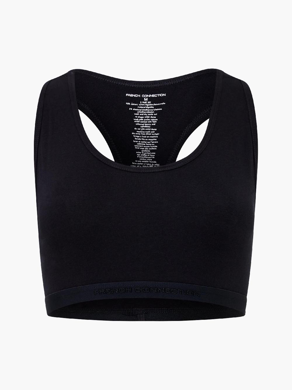 Fcuk Fc 2 Pack Crop Top Tonal Black/Light Brown