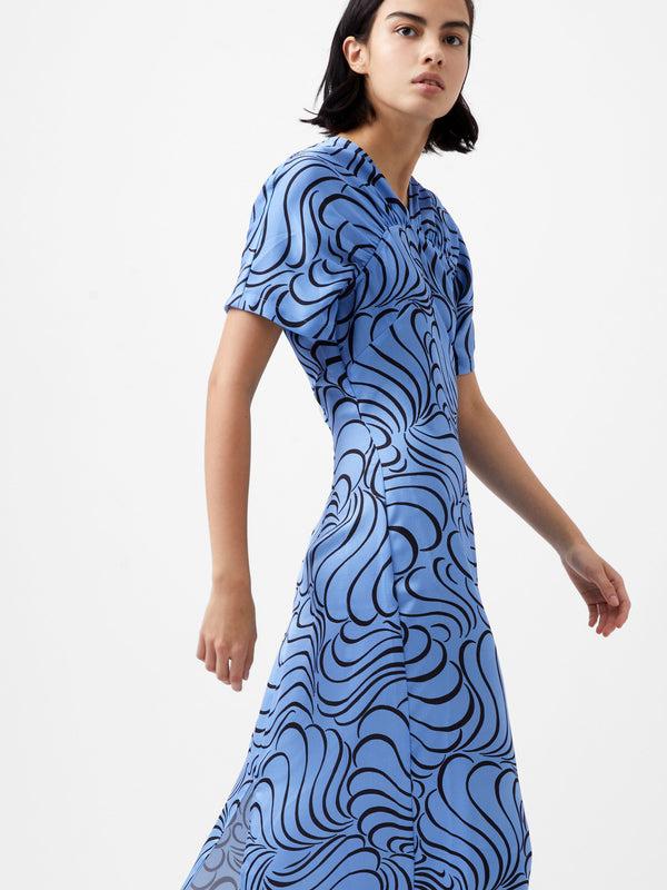 fcuk Felecia Eliza Dress Dusted Blue/Blackout