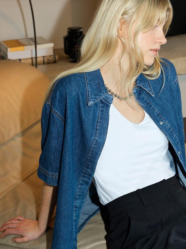 fcuk Finley Denim Short Sleeve Shirt Vintage