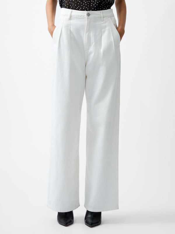 fcuk Finley Denim Wide Leg Jeans 32 Inch Ecru