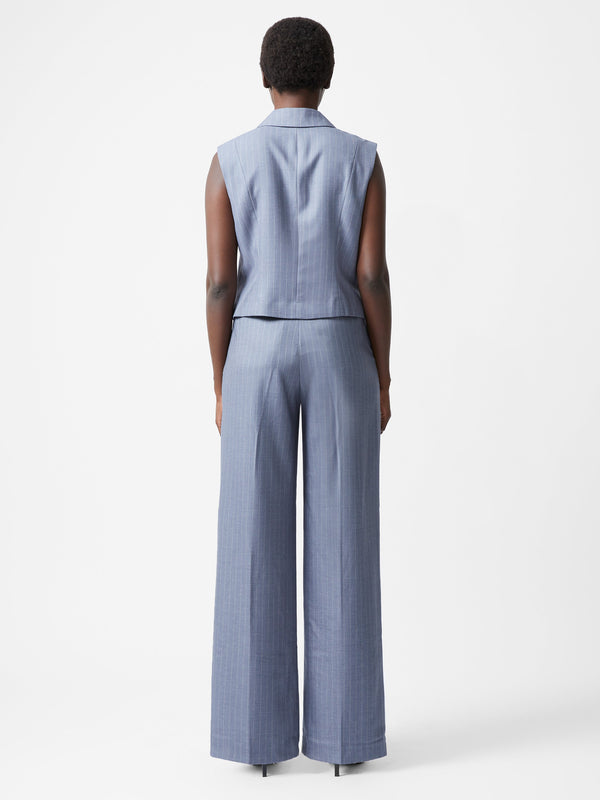 Fcuk Fiorella Pinstripe Waistcoat Grey