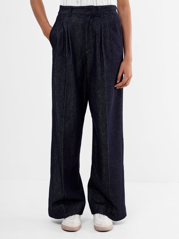Fcuk Fletcher Wide Leg Denim Trousers Clean Indigo