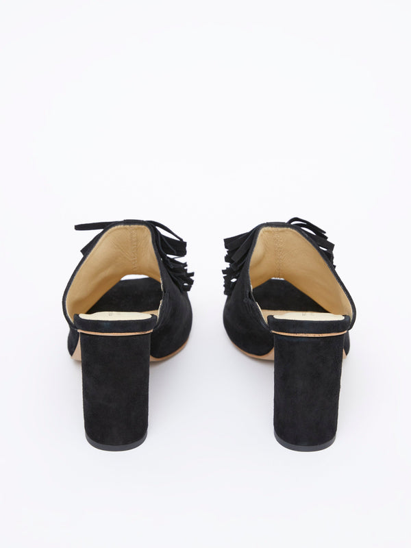 Fcuk Flora Fringed Mules Black
