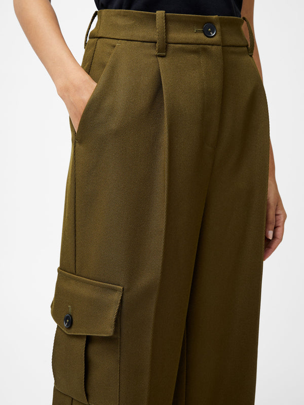 Fcuk Florence Twill Combat Trousers Khaki