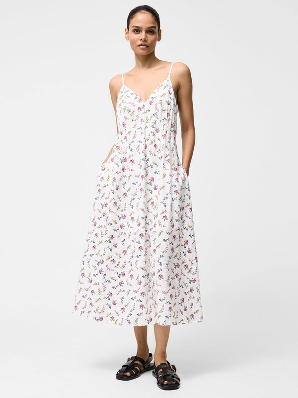 Fcuk Florianna Strappy Dress Summer White Multi