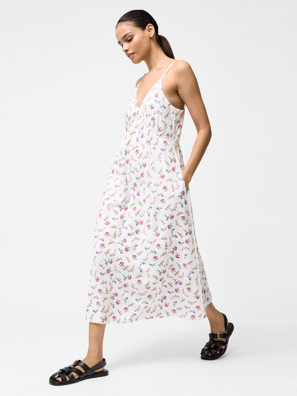 Fcuk Florianna Strappy Dress Summer White Multi