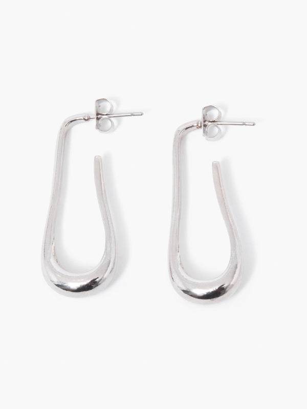 fcuk Fluid Long Hoop Earrings Rhodium