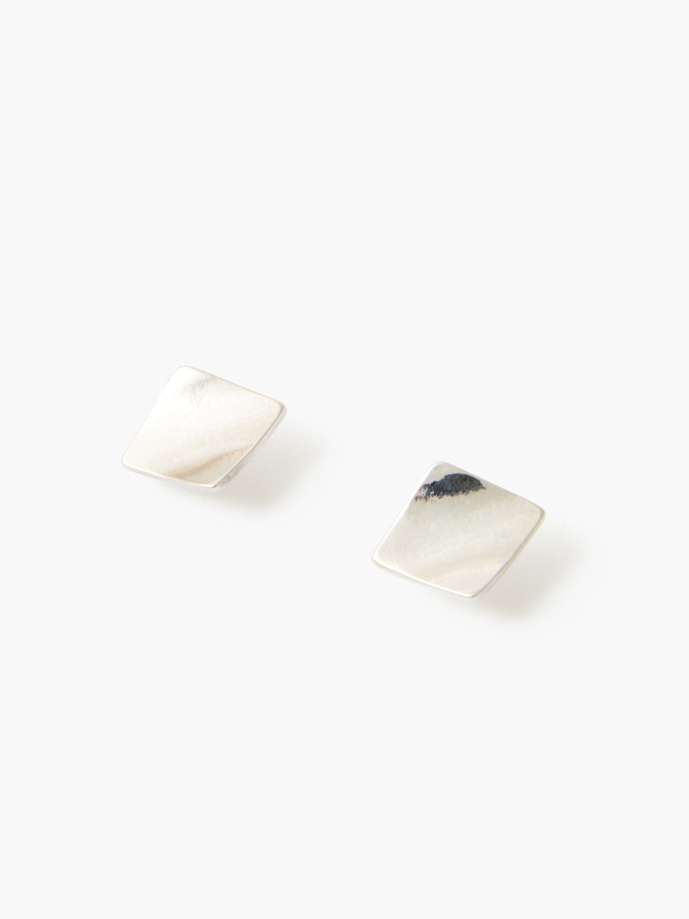 Fcuk Folded Square Stud Earrings Silver