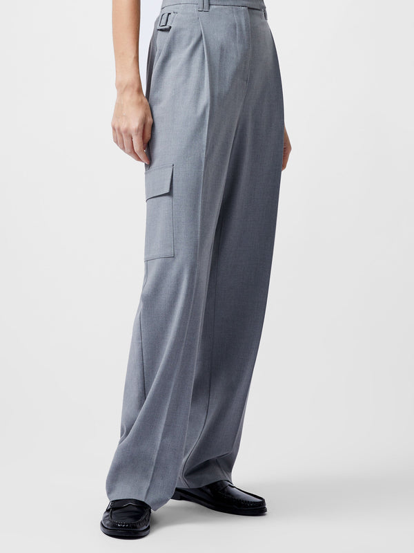 Fcuk Franklin Barrel Leg Cargo Trousers Grey