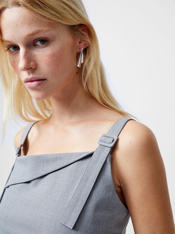 Fcuk Franklin Ruched Strappy Buckle Top Grey