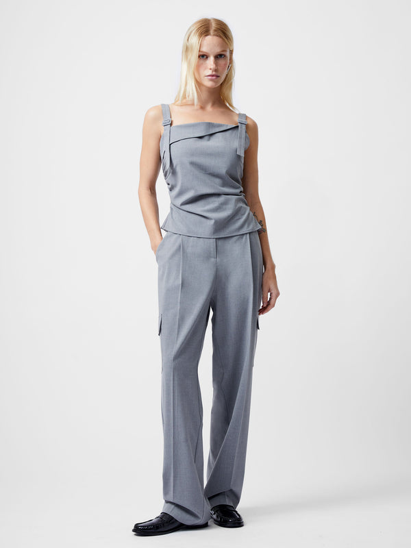 Fcuk Franklin Ruched Strappy Buckle Top Grey