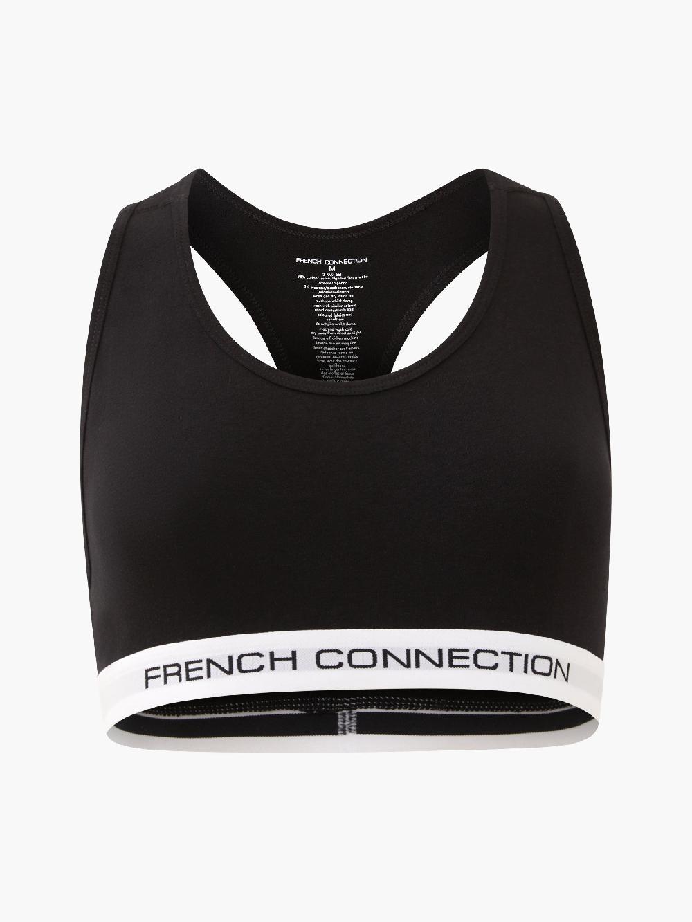 Fcuk French Connection 2 Pack Crop Top Black/Grey