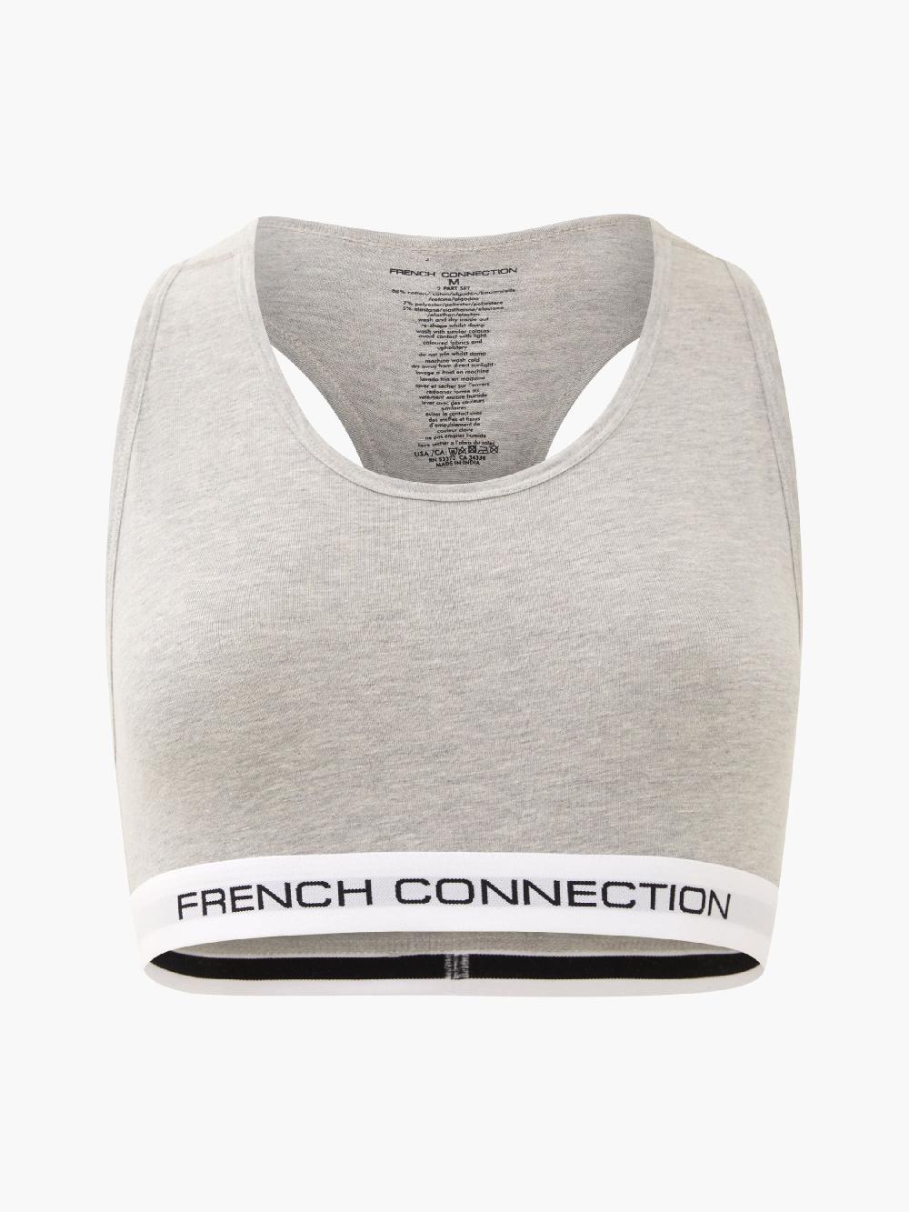 Fcuk French Connection 2 Pack Crop Top Black/Grey