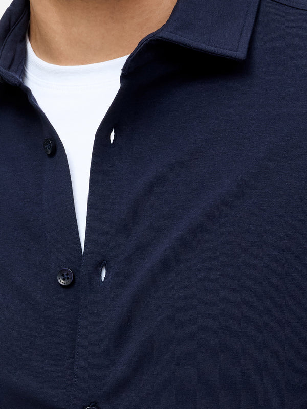 Fcuk French Terry Short Sleeve Shirt Navy