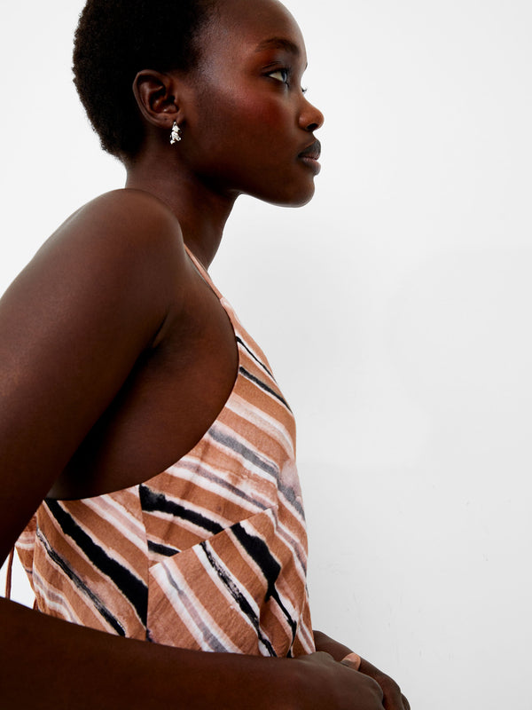 Fcuk Gaia Flavia Textured Dress Mocha Mousse