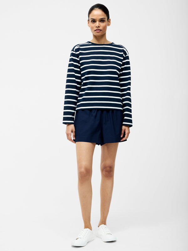 Fcuk Gathered Waist Shorts Midnight Blue