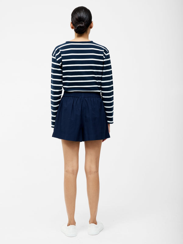 Fcuk Gathered Waist Shorts Midnight Blue