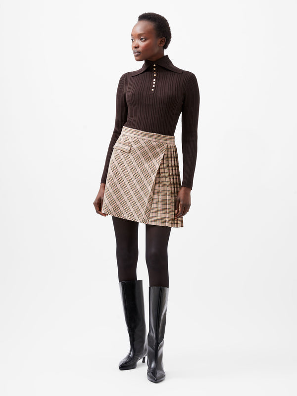 fcuk Gina Check Pleated Mini Skirt Pink Check