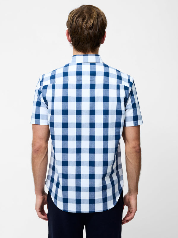 Fcuk Gingham Short Sleeve Shirt Blue/White