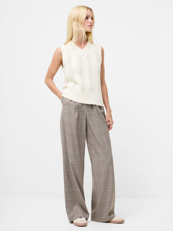 Fcuk Glinda Cable Knit Vest Porcelain Cream