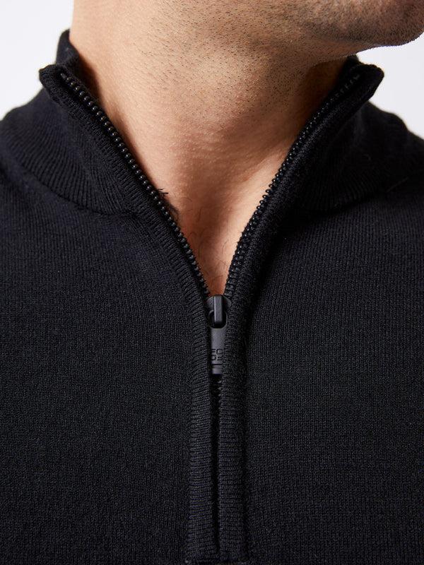 Fcuk Half Zip Knitted Jumper Black