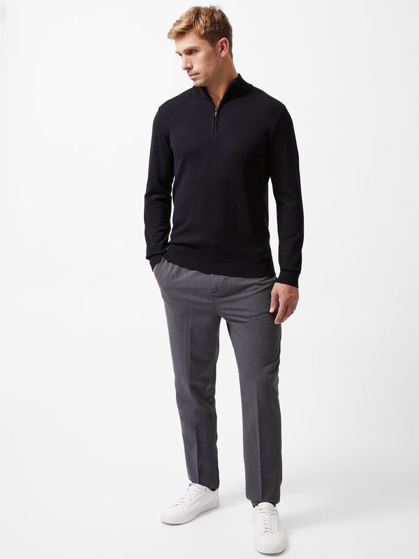Fcuk Half Zip Knitted Jumper Black