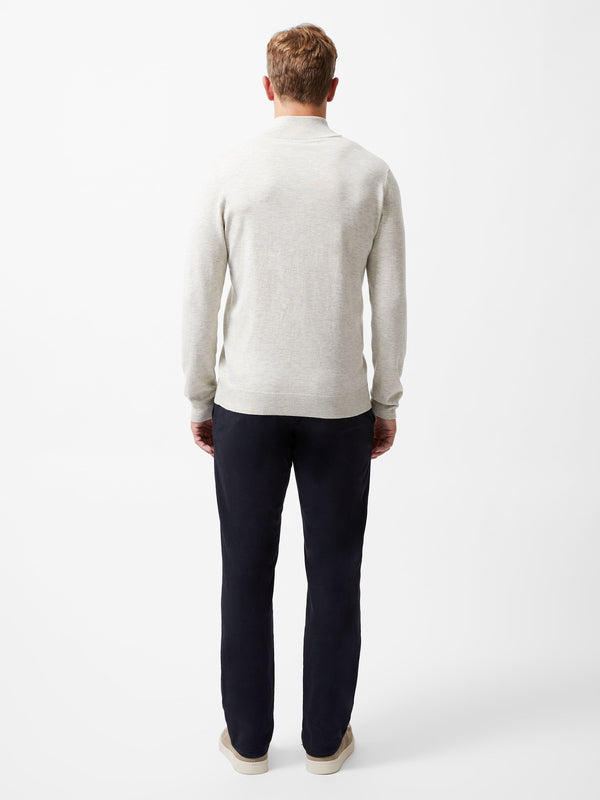 Fcuk Half Zip Knitted Jumper Oatmeal