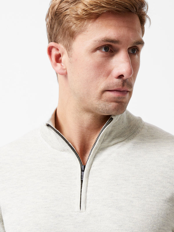 fcuk Half Zip Knitted Jumper Oatmeal